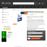 Bitdefender Total Security - 5 Devices / 2 Years - US$39.95 (NZ~ $58.34) @ Dealarious