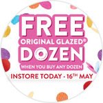 Free Original Glazed Dozen with Any Dozen Purchased (Limit of 8 Per Customer, Exclusions Apply) @ Krispy Kreme (Auckland)