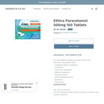 Ethics Paracetamol 500mg 100 Tablets $2.99 + $5.64 Shipping (Limit 3 Per Customer) @ Generics.co.nz