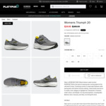 Saucony Triumph 20 Shoe (Men's US 8.5, 9, 9.5, 11, 11.5, 12, 13) $29.99 + $15 Shipping @ Platypus Shoes