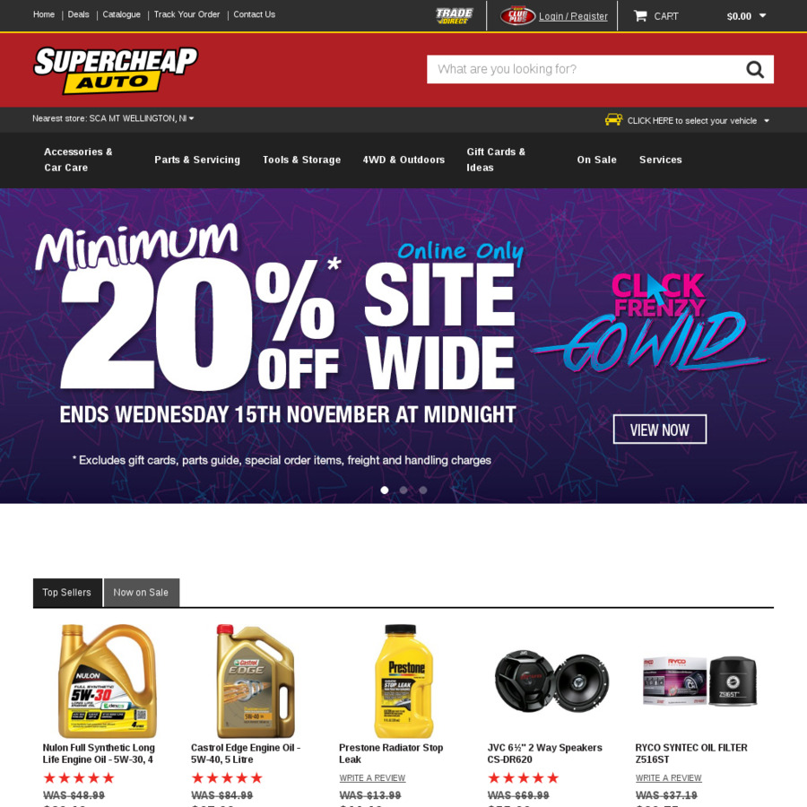 Supercheap Auto - Minimum 20% off - Online Only - 1 Day - ChoiceCheapies