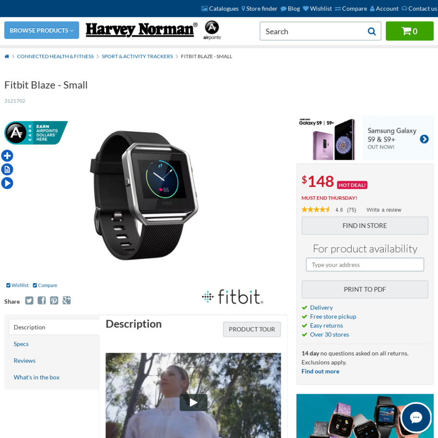 fitbit blaze harvey norman
