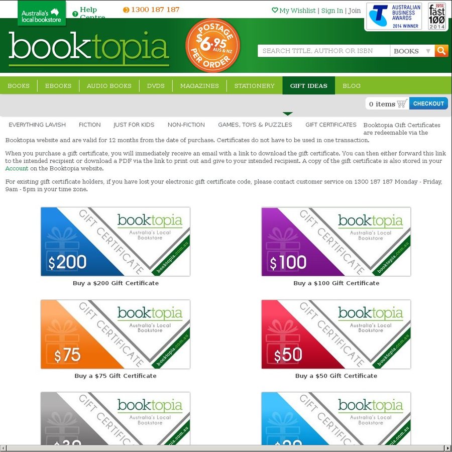 10 off Gift Certificates Booktopia (Use Immediately after Purchase
