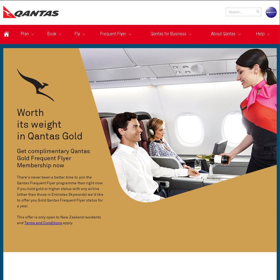 Free Gold Frequent Flyer Status with Qantas for Gold (or Higher