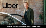 $5 for $20 Credit on First Uber Ride via Groupon