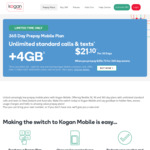 Kogan Mobile - 32GB Unlimited Calls/Text for $34.90/Month if You Pay 12 Months Upfront