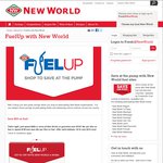New World - Save 40c/Litre on Fuel with $200 Spend or 20c/Litre with $150 Spend