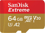 SanDisk Extreme MicroSDXC 64GB up to 160MB/s Read, 60MB/s Write, C10, U3, V30, A2 for $15 @ PB Tech