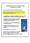 4 Free Tennis Lessons for Kids @ Newtown Tennis Club WGTN