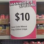 [AKL] Coca Cola Mixed Tray (330ml) - 24pk for $10 @ Warehouse Stationery, East Tamaki