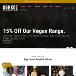 15% off Vegan Range @ Kohkoz - Real Lebanese Cuisine