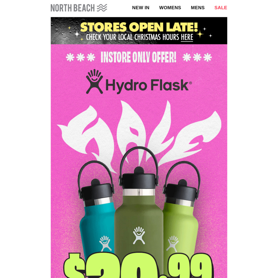 21oz (621mL) Hydro Flask Bottles 29.99 North Beach (inStore only