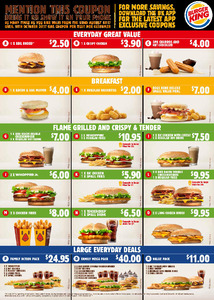 Burger King August Coupons: Crispy Chicken $3.90, 2 Whopper Jrs $6, 2 Whoppers + Reg Fries $10 ...