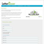 Free "No Junk Mail" Sticker @ Letterboxer