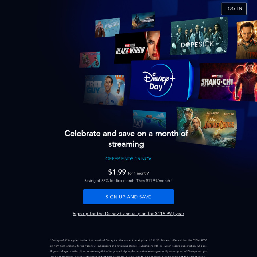Disney Plus - $1.99 for the First Month ($12.99 Thereafter