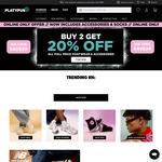 Buy 2 Full Priced Items (Shoes/Accessories) Get 20% off (Exclusions Apply) @ Platypus Shoes