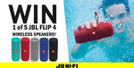 Win 1 of 5 JBL Flip 4 Wireless Waterproof Speakers from JB Hi-Fi