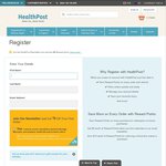 Health Post - Free $5.00 Account Credit on Creating an Account and Signing up to Newsletter