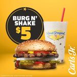 Hamburger + Hand-Scooped Milkshake for $5 @ Carls Jr (Instore & Drive-thru Only)