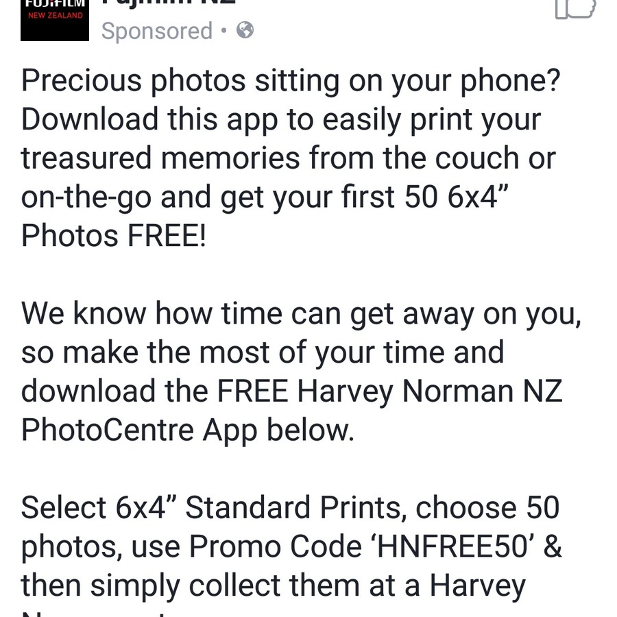 FREE 50 6x4" Photo Prints (Worth 12.50) with Promo Code in App