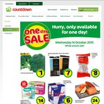 Countdown - One Day Sale: Broccoli $1, Fresh N Fruit 6pk $3, Keri Fruit Drink 1L 4 for $5 + More