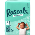 Rascals Premium Nappies 30-54pk (Sizes 1-6) $9.99 @ PAK'n SAVE South Island Stores