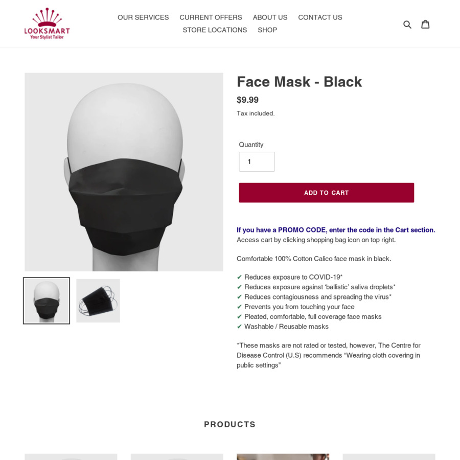 Free 100 Cotton Face Mask (Pickup) LookSmart Alterations