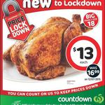 Family Size (18) Hot Roast Chickens Now $13 @ Countdown (Save $4)
