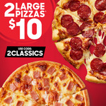 2 Classic Pizzas for $10 @ Pizza Hut NZ
