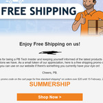 Free Shipping ($20 Minimum Spend, Excludes Rural) @ PB Tech