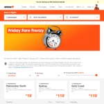 Jetstar Friday Fare Frenzy: AKL - PMR/NPL/NPE $38 Return, AKL/CHC - SYD $119 One Way
