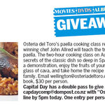 Win a Double Pass to Osteria Del Toro's Paella Cooking Class (Aug 15) [Wellington]