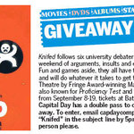 Win a Double Pass to "Knifed" (Play) Sept 8 [Wellington] from The Dominion Post