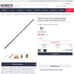 250 Pack Compostable Paper Straws $1.03 (Was $7.93) @ Nisbets (+ $8 Shipping)