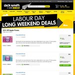 20% off iTunes Gift Cards, 10% off Apple Mac $2 Delivery on All Items @ Dick Smith This Weekend