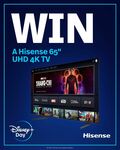 Win a Hisense 65” UHD 4K TV Worth $1499 from Disney Plus