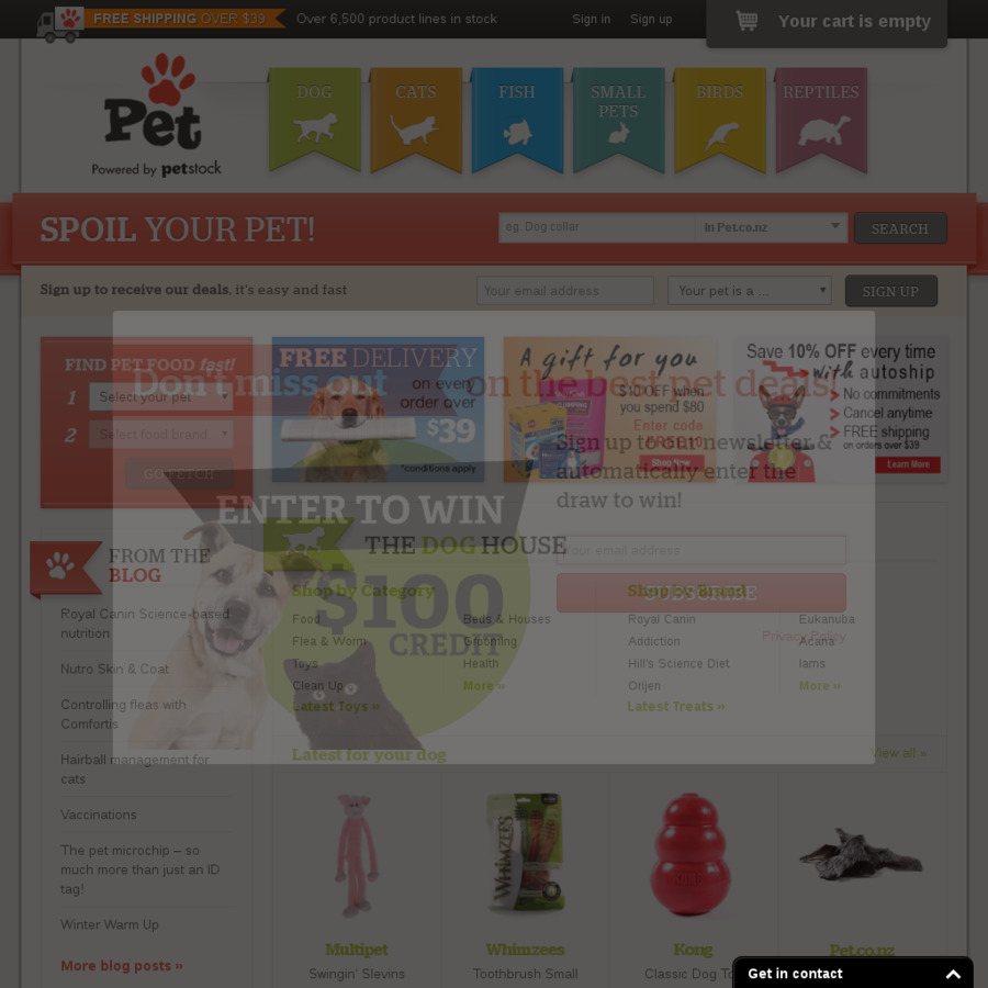 Pet.co.nz 10 off Sitewide When You Spend over 80 ChoiceCheapies