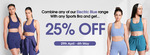 Purchase any Electric Blue Activewear Item and a Sports Bra & Save 25% (+ Shipping Applies) @ Verbe
