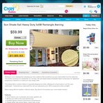 $59.99 (25% off) 3m X 5m Heavy Duty Rectangular Sun Shade Awnings at Crazysales.co.nz
