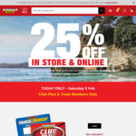 25% off RRP Storewide for Club Plus Members (In-store & Online, Exclusions Apply) @ Supercheap Auto