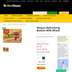 Maiyas Refreshing Badam (Almond) Milk 6 Cans - $5.99 (Half Price)