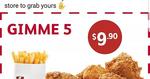 KFC Gimme Five - $9.90 for 5pc Original Recipe Chicken + Reg Chips
