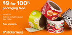 Custom 3" × 100 ft Packaging Tape US$9 (~NZ$14.50 approx.) Delivered @ Stickermule