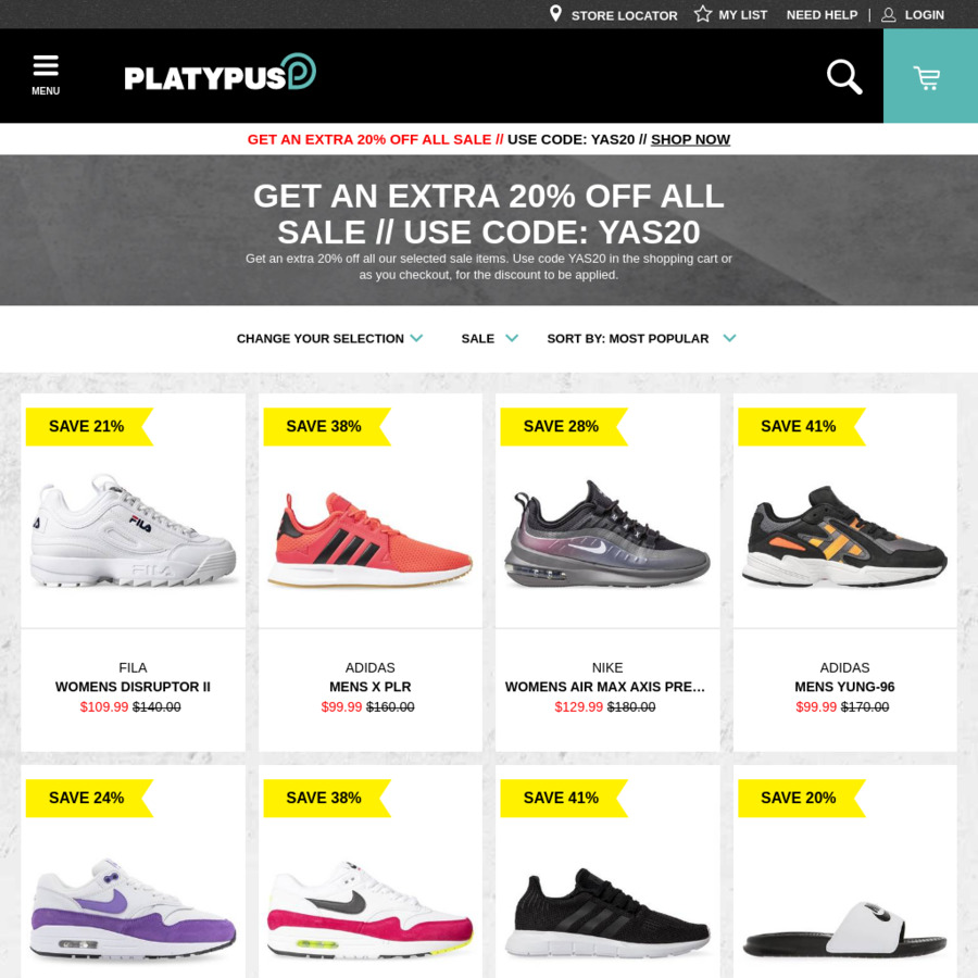 Platypus fila online shoes