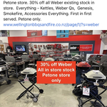 30% off all Weber Products @ Wellington BBQs and Fire (Petone, In-Store Only)
