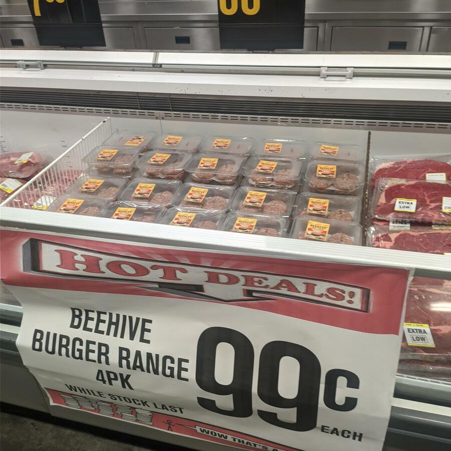 Beehive Beef and Pork Burger Patties 4pk 0.99 (Limit 4) Pak'n SAVE