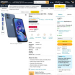 Motorola Moto G54 5G - Indigo Blue A$205.95 (~NZ$221.45) Delivered @ Amazon AU