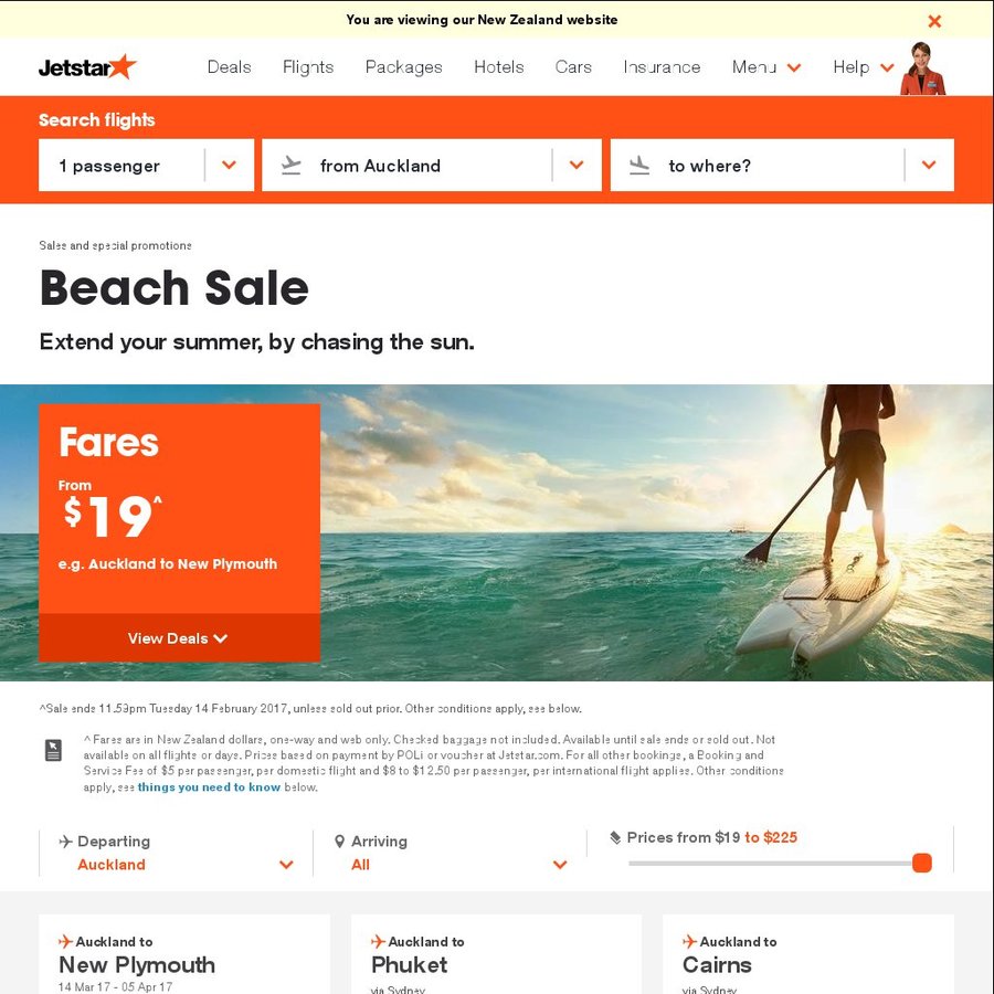 Jetstar Beach Sale (Bali 225 Gold Coast 115 Phuket 193) including