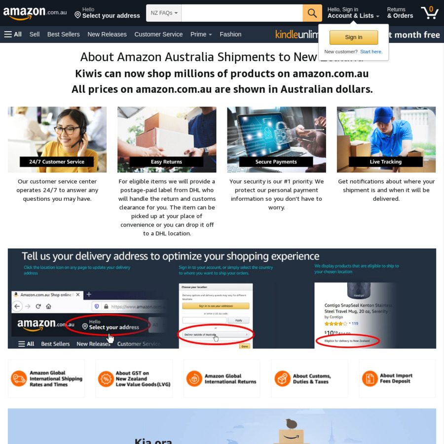 Amazon Australia now Shipping to NZ (Nintendo Switch NZ472.65 Shipped