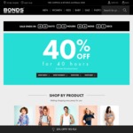 Bonds 40% off Full Priced Items Site-Wide Free Shipping Min Order $100